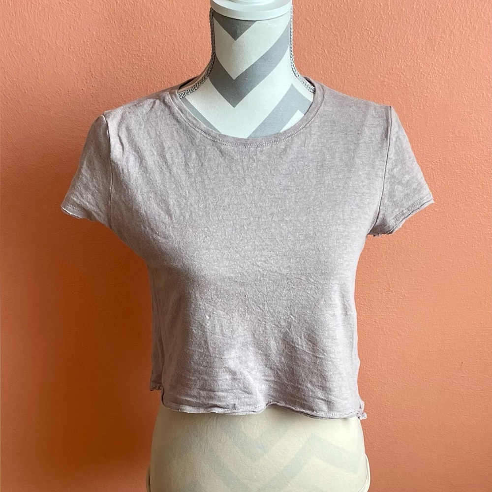 Light Mauve Crewneck Cropped Tee